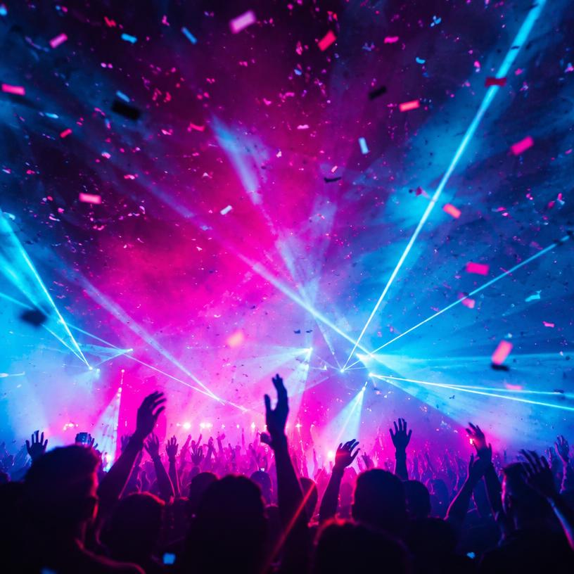 Confetti cannons at closing